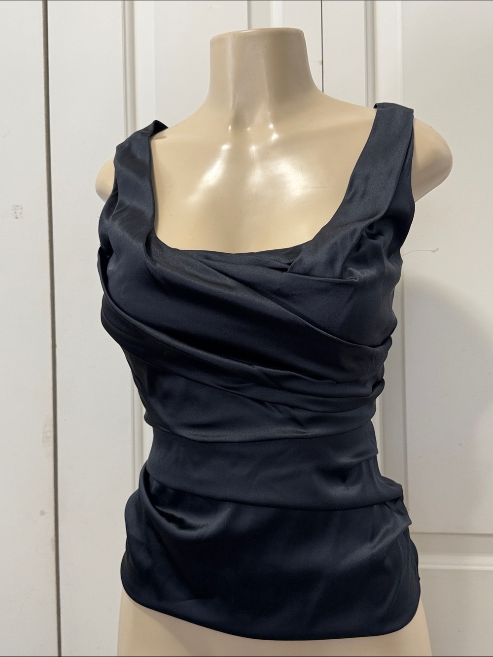 Elie Tahari Black Silk Strapless Ruched Top Size XS